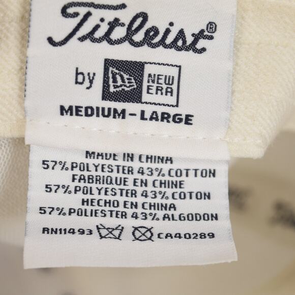 Titleist Ballcap White  Mesh Hat Navy Green Embroidery Spellout FJ Pro V1 M/L - Picture 6 of 10